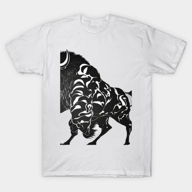 Bison Shadow Silhouette Anime Style Collection No. 111 T-Shirt by cornelliusy